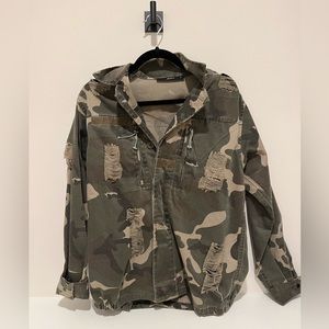 Distressed Camo Jacket- Size Small